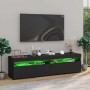 Muebles de TV con luces LED 2 unidades negro 75x35x40 cm en Muebles TV | Comprar online en Foru.es
