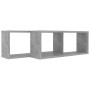 Estante cubo pared 2 uds contrachapado gris hormigón 60x15x23cm de vidaXL, Estantes y estanterías - Ref: Foro24-807145, Preci...