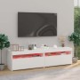 Muebles de TV con luces LED 2 uds blanco brillante 75x35x40 cm en Muebles TV | Comprar online en Foru.es