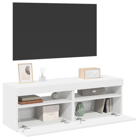 Muebles de TV con luces LED 2 uds blanco 60x35x40 cm en Muebles TV | Comprar online en Foru.es