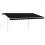 Toldo retráctil manual con luz LED gris antracita 4,5x3 m en Toldos | Comprar online en Foru.es