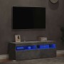 Muebles de TV con luces LED 2 uds gris hormigón 60x35x40 cm en Muebles TV | Comprar online en Foru.es