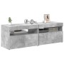 Muebles de TV con luces LED 2 uds gris hormigón 60x35x40 cm en Muebles TV | Comprar online en Foru.es