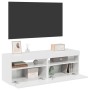 Muebles de TV con luces LED 2 uds blanco brillante 60x35x40 cm en Muebles TV | Comprar online en Foru.es