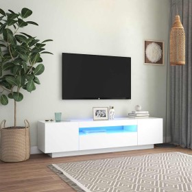 Mueble para TV con luces LED blanco 160x35x40 cm en Muebles TV | Comprar online en Foru.es
