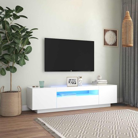 Mueble para TV con luces LED blanco 160x35x40 cm en Muebles TV | Comprar online en Foru.es