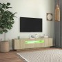 Mueble de TV con luces LED roble Sonoma 160x35x40 cm en Muebles TV | Comprar online en Foru.es