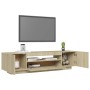 Mueble de TV con luces LED roble Sonoma 160x35x40 cm en Muebles TV | Comprar online en Foru.es
