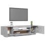 Mueble de TV con luces LED gris hormigón 160x35x40 cm en Muebles TV | Comprar online en Foru.es