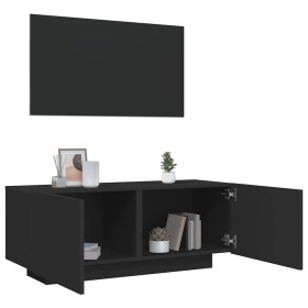Mueble para TV madera contrachapada negra 100x35x40 cm en Muebles TV | Comprar online en Foru.es