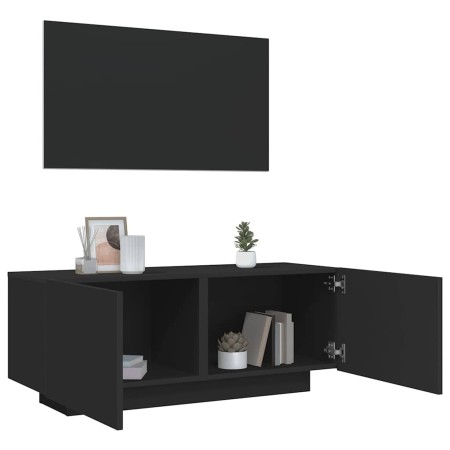 Mueble para TV madera contrachapada negra 100x35x40 cm en Muebles TV | Comprar online en Foru.es