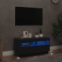 Mueble de TV con luces LED negro 80x35x40 cm en Muebles TV | Comprar online en Foru.es
