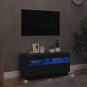 Mueble de TV con luces LED negro 80x35x40 cm en Muebles TV | Comprar online en Foru.es