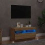 Mueble de TV con luces LED roble Sonoma 80x35x40 cm en Muebles TV | Comprar online en Foru.es