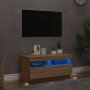 Mueble de TV con luces LED roble Sonoma 80x35x40 cm en Muebles TV | Comprar online en Foru.es