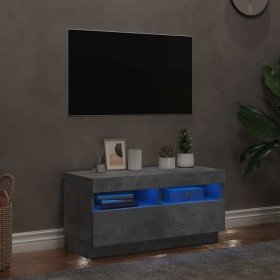 Mueble de TV con luces LED gris hormigón 80x35x40 cm en Muebles TV | Comprar online en Foru.es
