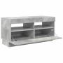 Mueble de TV con luces LED gris hormigón 80x35x40 cm en Muebles TV | Comprar online en Foru.es