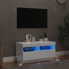 Mueble de TV con luces LED blanco brillante 80x35x40 cm en Muebles TV | Comprar online en Foru.es