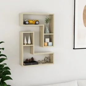 Wall shelves 2 pcs Sonoma oak plywood 50x15x50 cm by vidaXL, Shelves and shelves - Ref: Foro24-807217, Price: 29,32 €, Discou...