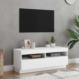 Mueble para TV con luces LED blanco 100x35x40 cm en Muebles TV | Comprar online en Foru.es