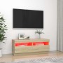Mueble de TV con luces LED roble Sonoma 100x35x40 cm en Muebles TV | Comprar online en Foru.es