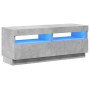 Mueble de TV con luces LED gris hormigón 100x35x40 cm en Muebles TV | Comprar online en Foru.es