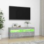 Mueble de TV con luces LED gris hormigón 100x35x40 cm en Muebles TV | Comprar online en Foru.es