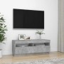 Mueble de TV con luces LED gris hormigón 100x35x40 cm en Muebles TV | Comprar online en Foru.es