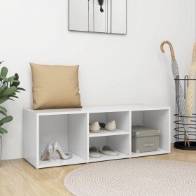 Banco zapatero de madera contrachapada blanco 105x35x35 cm en Zapateros y organizadores de calzado | Comprar online en Foru.es