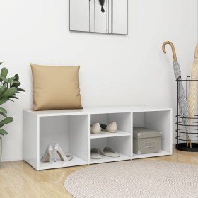 Banco zapatero de madera contrachapada blanco 105x35x35 cm en Zapateros y organizadores de calzado | Comprar online en Foru.es