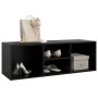 Banco zapatero de madera contrachapada negro 105x35x35 cm en Zapateros y organizadores de calzado | Comprar online en Foru.es