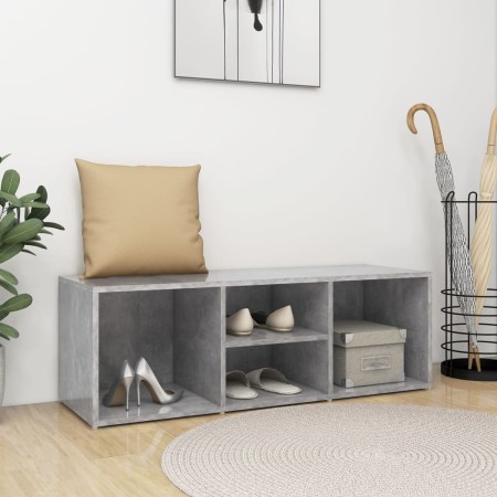 Banco zapatero de contrachapada gris hormigón 105x35x35 cm en Zapateros y organizadores de calzado | Comprar online en Foru.es