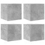 Muebles de salón de pared 4 uds gris hormigón 30,5x30x30 cm en Muebles TV | Comprar online en Foru.es