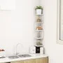 Estante esquina pared contrachapado blanco brillo 20x20x127,5cm de vidaXL, Estantes y estanterías - Ref: Foro24-807283, Preci...