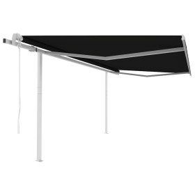 Toldo retráctil automático con postes gris antracita 4,5x3 m en Toldos | Comprar online en Foru.es