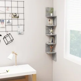 Concrete gray plywood wall corner shelf 20x20x127.5cm by vidaXL, Shelves and shelves - Ref: Foro24-807281, Price: 35,63 €, Di...