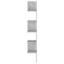 Estante esquina pared contrachapado gris hormigón 20x20x127,5cm de vidaXL, Estantes y estanterías - Ref: Foro24-807281, Preci...