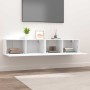 Muebles para TV 2 uds madera de ingeniería blanco 80x30x30 cm en Muebles TV | Comprar online en Foru.es
