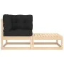 2-piece garden furniture with solid pine wood cushions by vidaXL, Modular outdoor sofas - Ref: Foro24-807293, Price: 99,05 €,...
