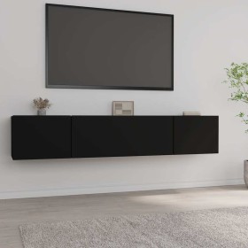 Muebles para TV 2 uds madera contrachapada negro 80x30x30 cm en Muebles TV | Comprar online en Foru.es