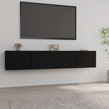Muebles para TV 2 uds madera contrachapada negro 80x30x30 cm en Muebles TV | Comprar online en Foru.es