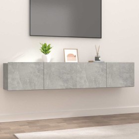 Muebles de TV 2 uds madera ingeniería gris hormigón 80x30x30 cm en Muebles TV | Comprar online en Foru.es