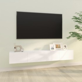 Muebles TV de pared 2 uds madera ingeniería blanco 100x30x30 cm en Muebles TV | Comprar online en Foru.es