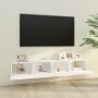 Muebles TV de pared 2 uds madera ingeniería blanco 100x30x30 cm en Muebles TV | Comprar online en Foru.es