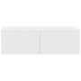 Muebles TV de pared 2 uds madera ingeniería blanco 100x30x30 cm en Muebles TV | Comprar online en Foru.es