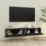 Muebles TV pared 2 uds madera contrachapada negro 100x30x30 cm en Muebles TV | Comprar online en Foru.es