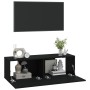 Muebles TV pared 2 uds madera contrachapada negro 100x30x30 cm en Muebles TV | Comprar online en Foru.es