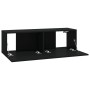 Muebles TV pared 2 uds madera contrachapada negro 100x30x30 cm en Muebles TV | Comprar online en Foru.es