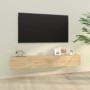 Muebles TV de pared 2 uds madera ingeniería roble 100x30x30 cm en Muebles TV | Comprar online en Foru.es