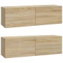 Muebles TV de pared 2 uds madera ingeniería roble 100x30x30 cm en Muebles TV | Comprar online en Foru.es